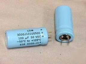 6 cdm 100UF 50V 3 lead electrolytic capacitors