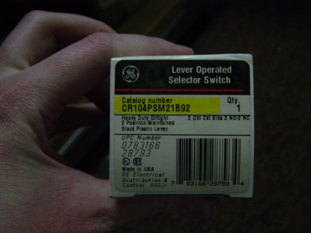 General electric CR104PSM21B92 selector switch