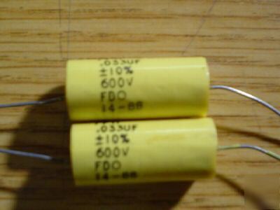 New 100 pcs 600V .033 uf axial mylar capacitor 