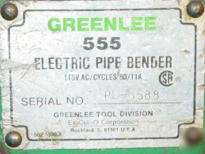 Greenlee 555 electric emt imc rigid conduit pipe bender