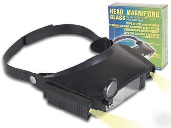 Head magnifying glass with light
