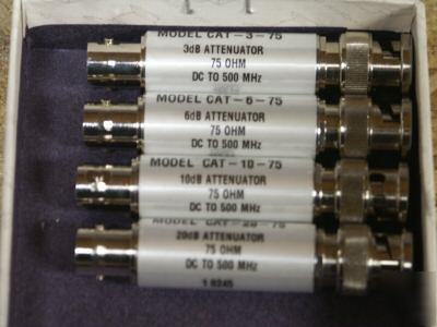 Mini-circuits cat-3/6/10/20 db - 75OHMS attenuator set.