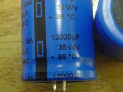 New 10 cde 35V 12,000UF mini snap in capacitors 