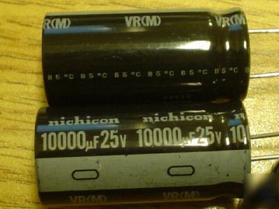 New 10PCS 25V 10000UF nichicon radial capacitors 