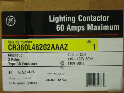 New ge 60 amp light contactor 120V coil in factory box