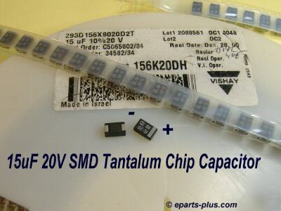 15UF 20V smd tantalum capacitors pack of 50