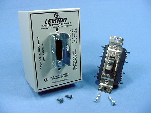 Leviton motor starter switch dpst lockout 30A N1302