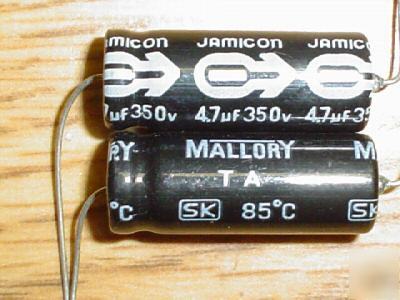 New 100 mallory 350V 4.7UF axial capacitor capacitors 