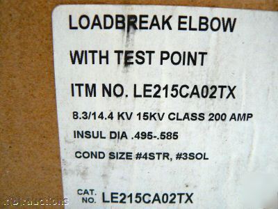 New cooper loadbreak elbow w test point 200 amp 