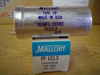 4 mallory 200V 950UF singlesection twist lock capacitor