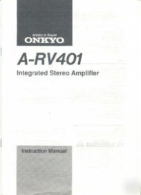 Onkyo owners manual a-RV401 ARV401 integrated amp