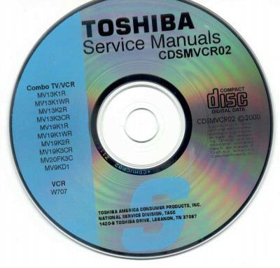 Toshiba vcr service manual on cdrom CDSMVCR02