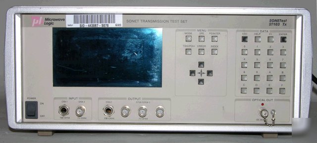 Microwave logic ST103TX sonet transmitter test set