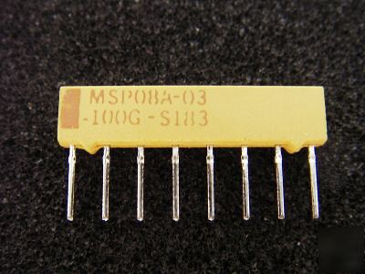  resistor network, MSP08A-03-100G, 10 ohm, 1W, 2%,100V