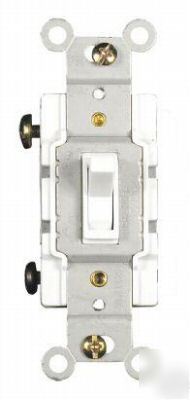 20A amp single pole toggle light switch, white