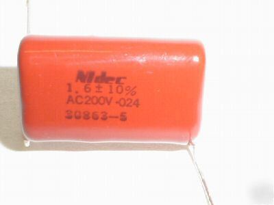 20 nidec radial mylar 200V 1.6UF capacitors capacitor