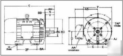 Westinghouse 20HP elec motor 680B640G67 pump motor