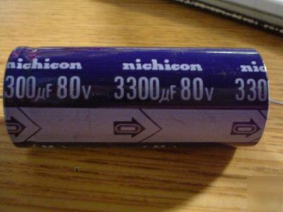 New 10PCS nichicon 80V 3300UF 85C axial capacitor 