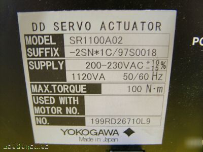 Yokogawa dynaserv servo actuator drive SR1100A02