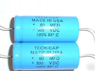 New 25PCS tech-cap 500V 60UF hi volt axial capacitors 