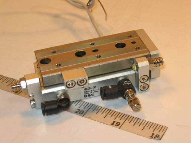 Smc pneumatic air linear table slide MXQ8-30 w/adjuster