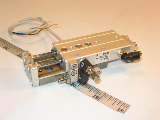 Smc pneumatic air linear table slide MXQ8-30 w/adjuster