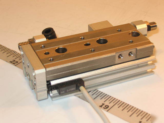 Smc pneumatic air linear table slide MXQ8-30 w/adjuster
