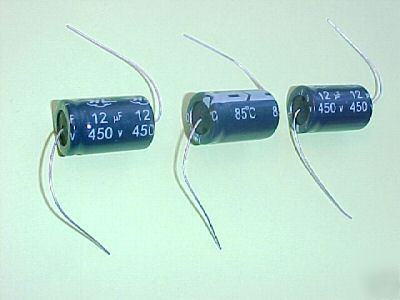 12UF at 450V axial electrolytic capacitors : qty=10