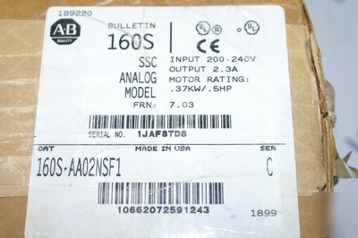 Allen bradley 160S-AA02NSF1 0.37KW inverter