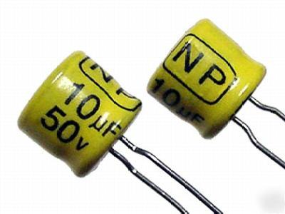 Non-polarized 10 Âµf 50 v electrolytic capacitors