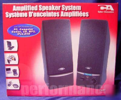 Cyber acoustics amplified speaker system computer MP3 &