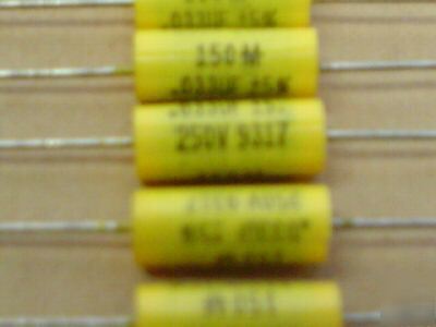 New 500PCS mallory 250V .033UF axial mylar capacitors 