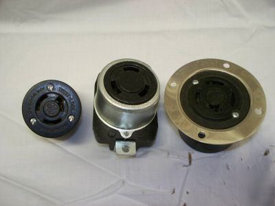 3 hubbell inst. & cord plugs 20/50 amp 250V/600 vac 