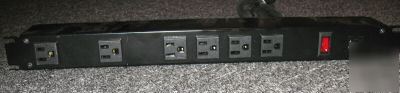 Hammond power bar 6 outlet strip plug 1582H6A1BK