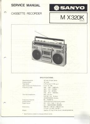 Sanyo original service manual cassette recorder MX320K