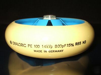 Vishay draloric PE100 14KVP 800PF plate capacitor