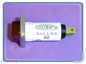 Leecraft red (125VAC neon) panel mount indicator light