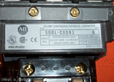 New allen bradley 500L-COD93 contactor 500LCOD93 