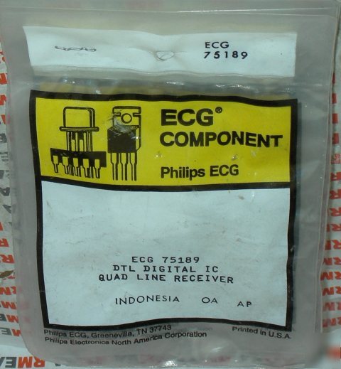 New ecg phillips semi-conductor ECG75189 quad line 7@