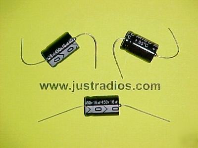 16UF @ 450V axial leaded electrolytic capacitors:qty=10