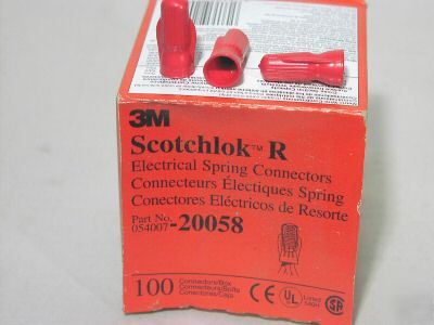 New 3M 20058 scotchlok red wire nuts qty 100 