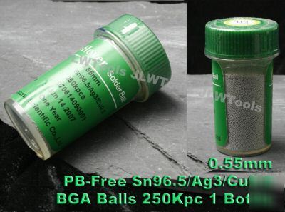 Pb free bga solder ball reballing balls 0.55MM 250K btm