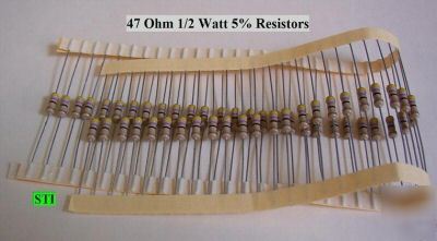 47 ohm 1/2 w .5W resistors 5% - 3 cent sale bonus 