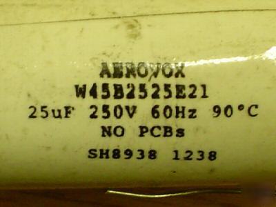 5 25UF 250V axial mylar 60HZ capacitor high volt ac 