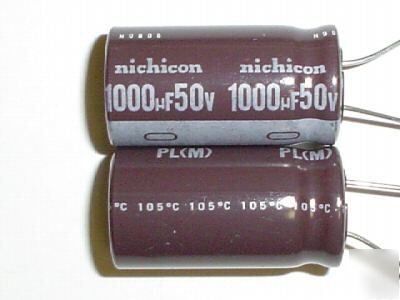 50PC 50V 1000UF nichicon radial capacitor low esr 105C