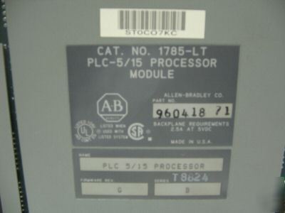 Allen bradley processor module cat no. 1785-lt plc-5/15