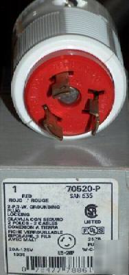 Leviton locking plug san 635 70520-p 63570520P - red