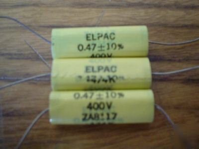 New 10PCS elpac 400V .47UF axial mylar capacitor 