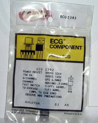 New ECG2382 NTE2382 mosfet n-channel transistor 
