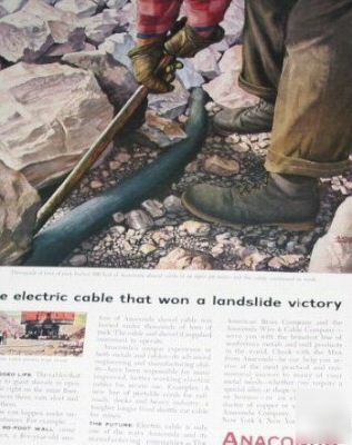 Anaconda electric cable huge-mining shovel -1950S ad